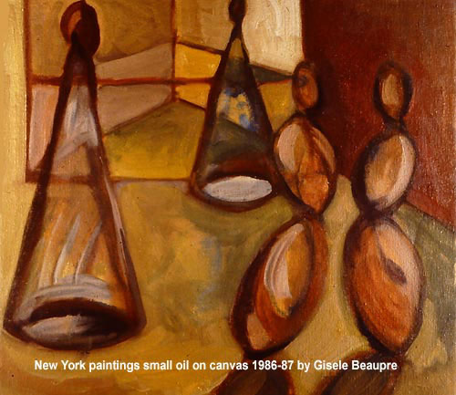 New York paintings small oil on canvas 1986-87 by Gisele Beaupre