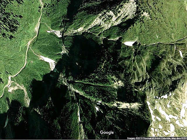 Screen Shots from Google Maps of the Okanagan, BC, Canada