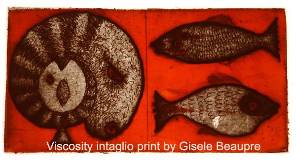 small viscosity prints from the mother plate